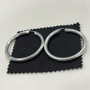 925 Sterling Silver Hollow Hoop Earrings